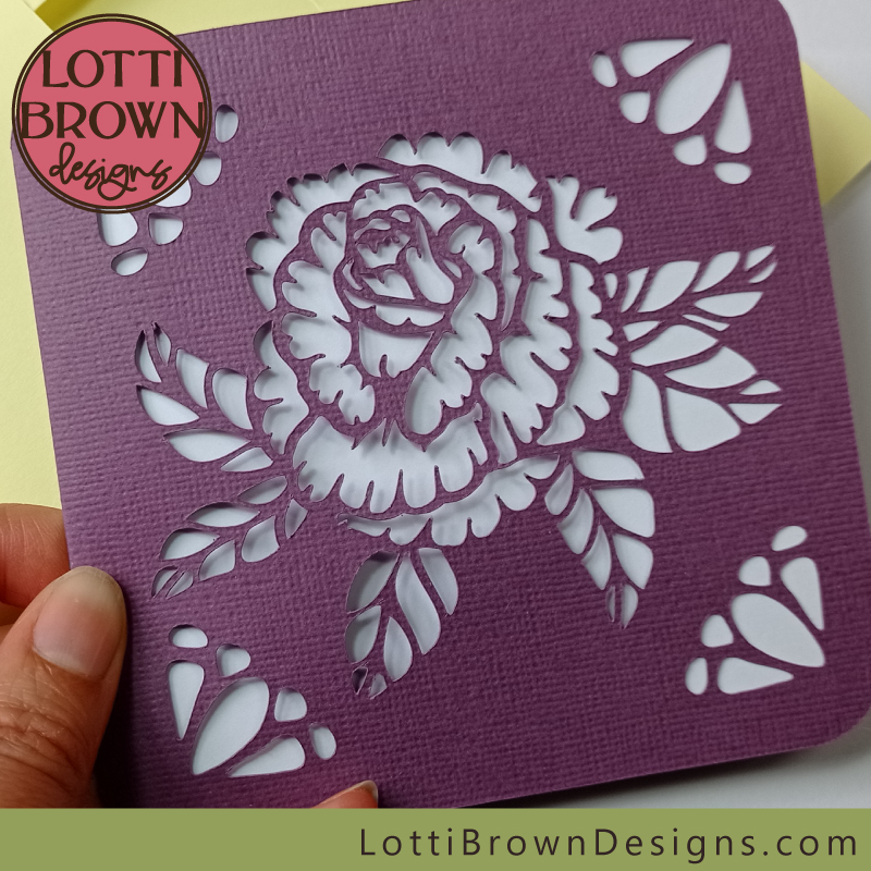 Purple rose card