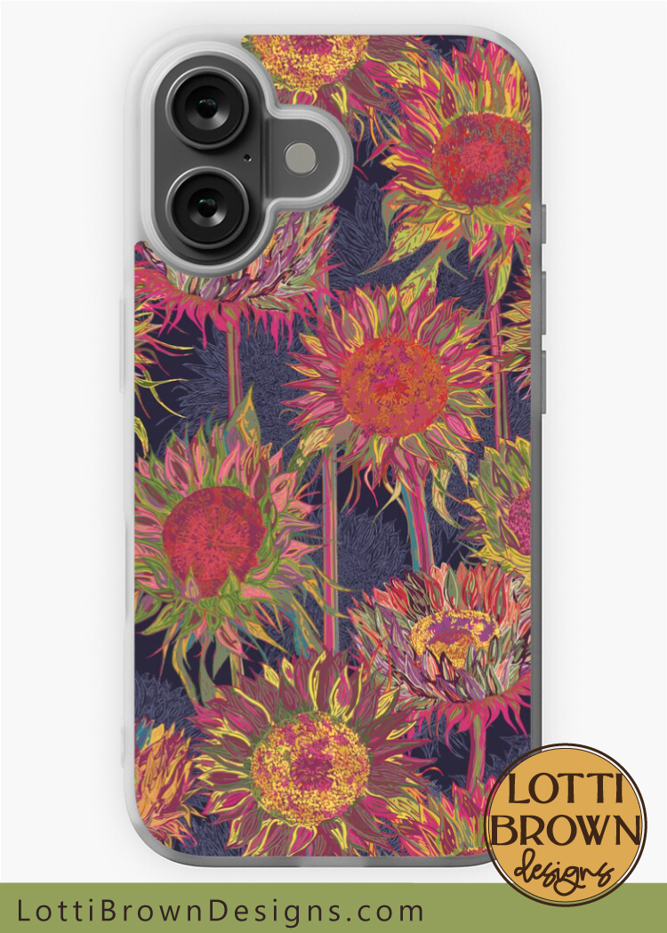 Rainbow sunflowers phone case