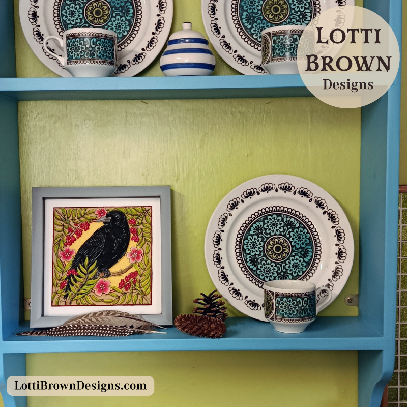 Raven art on display in my home