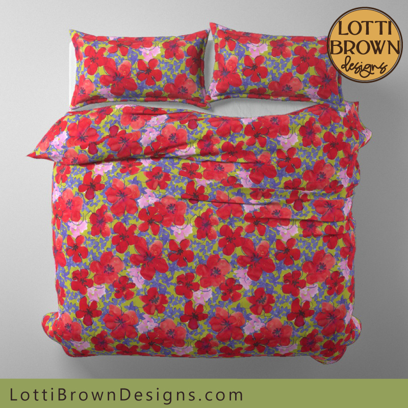 Red poppies bedding set