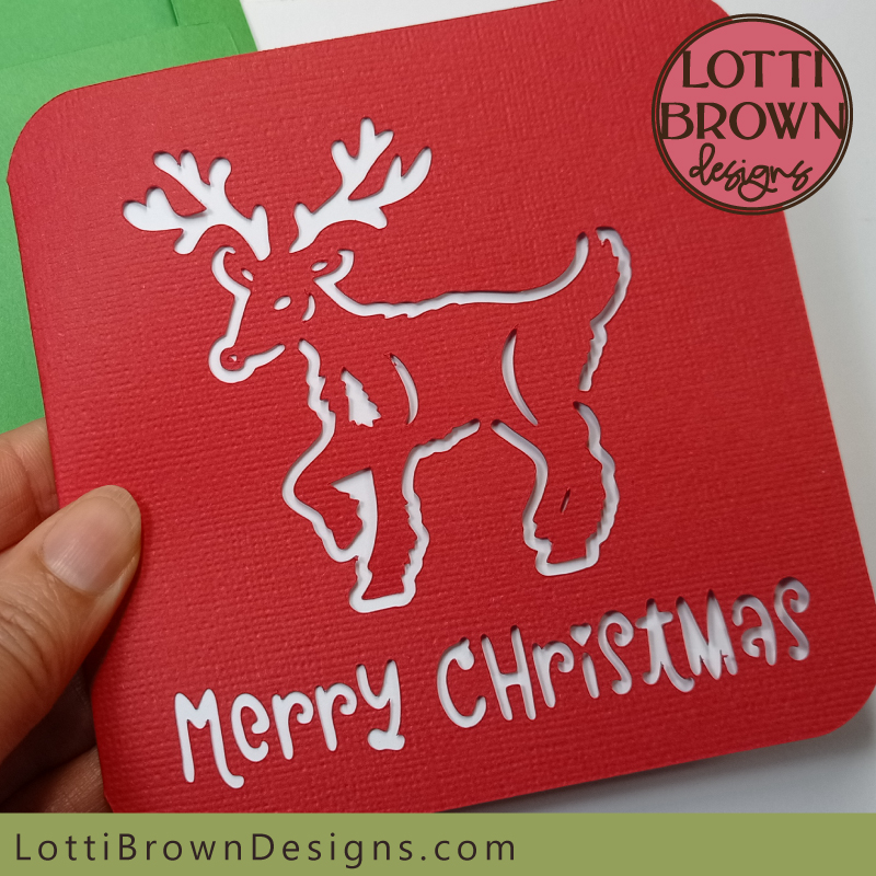 Reindeer Christmas card template