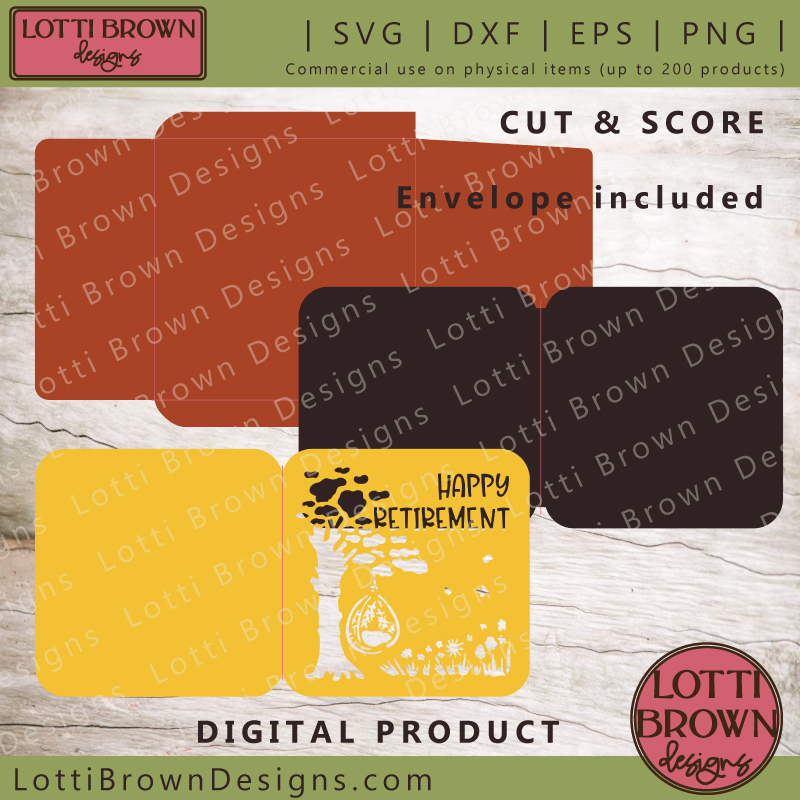 Retirement card SVG file