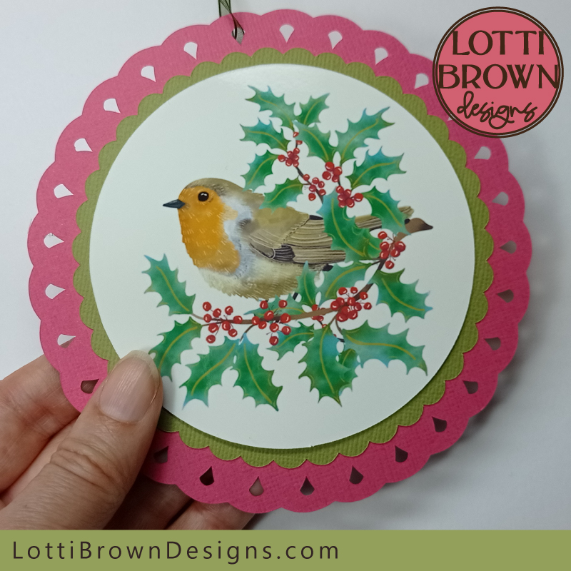 Robin Christmas decoration template