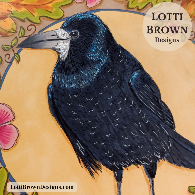 Rook art drawing (close up)