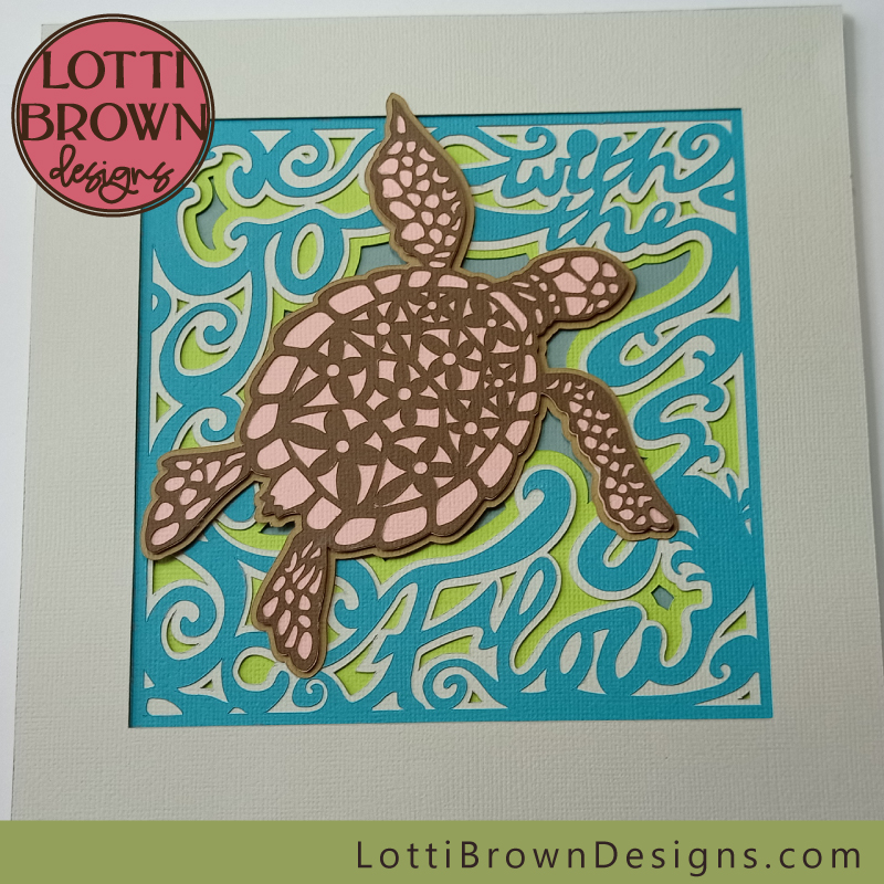 Position your sea turtle carefully in the shadow box