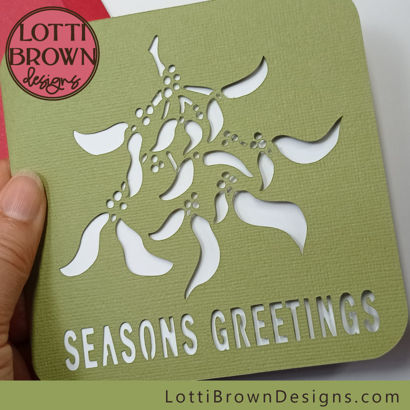 Mistletoe Seasons Greetings card template