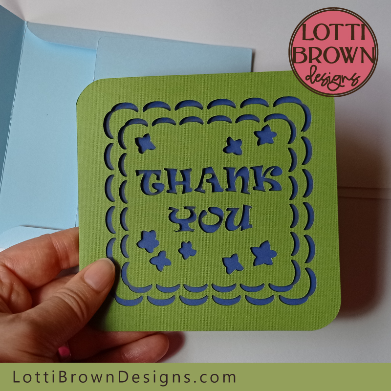Simple thank you card template - blue and green