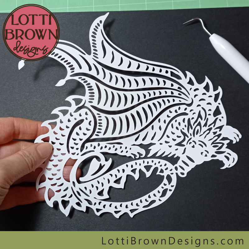 Sleeping dragon papercut