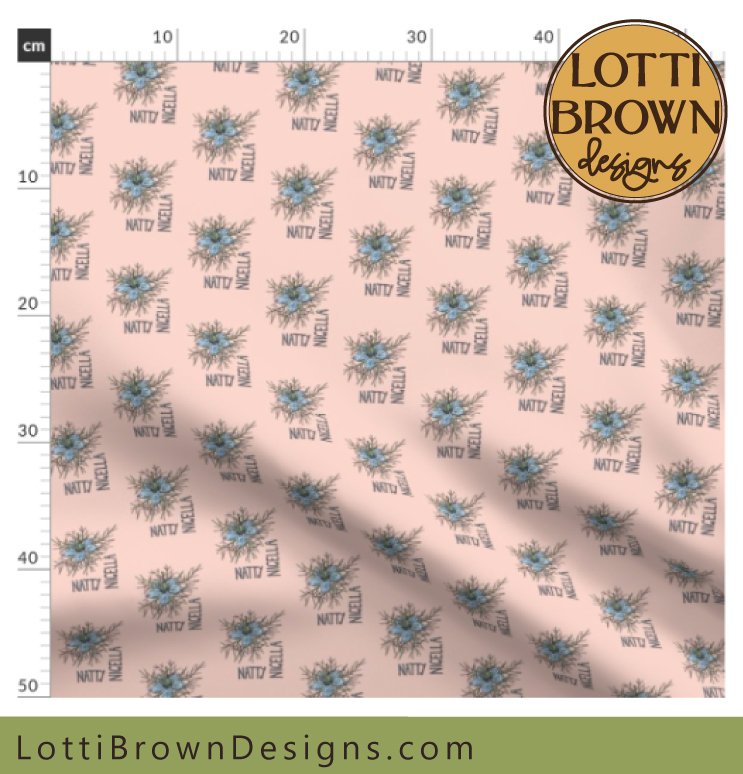 Small-scale Nigella fabric