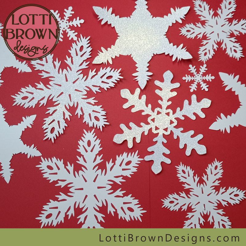 Christmas snowflakes craft template