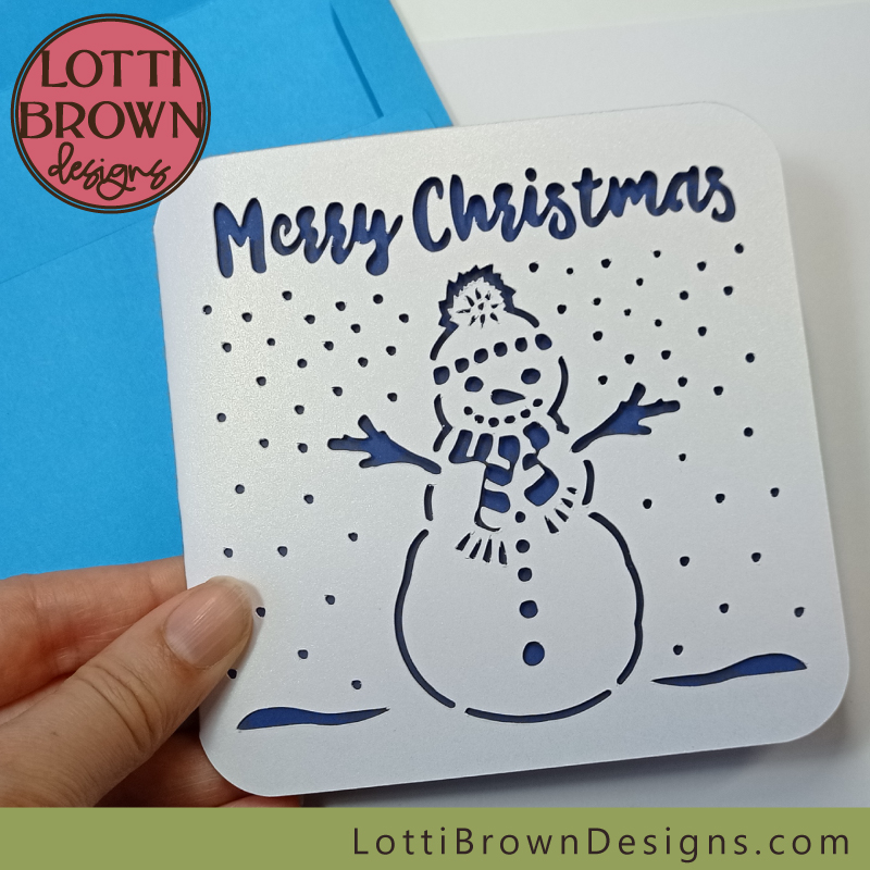 Snowman Christmas card SVG template