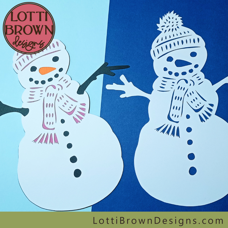 Snowman cardstock project layer options