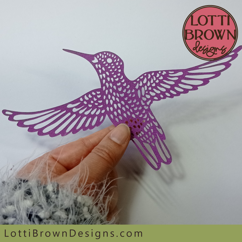 Tiny soaring hummingbird cut file for Cricut