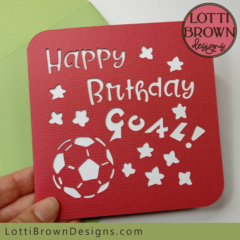 Football birthday card papercut template