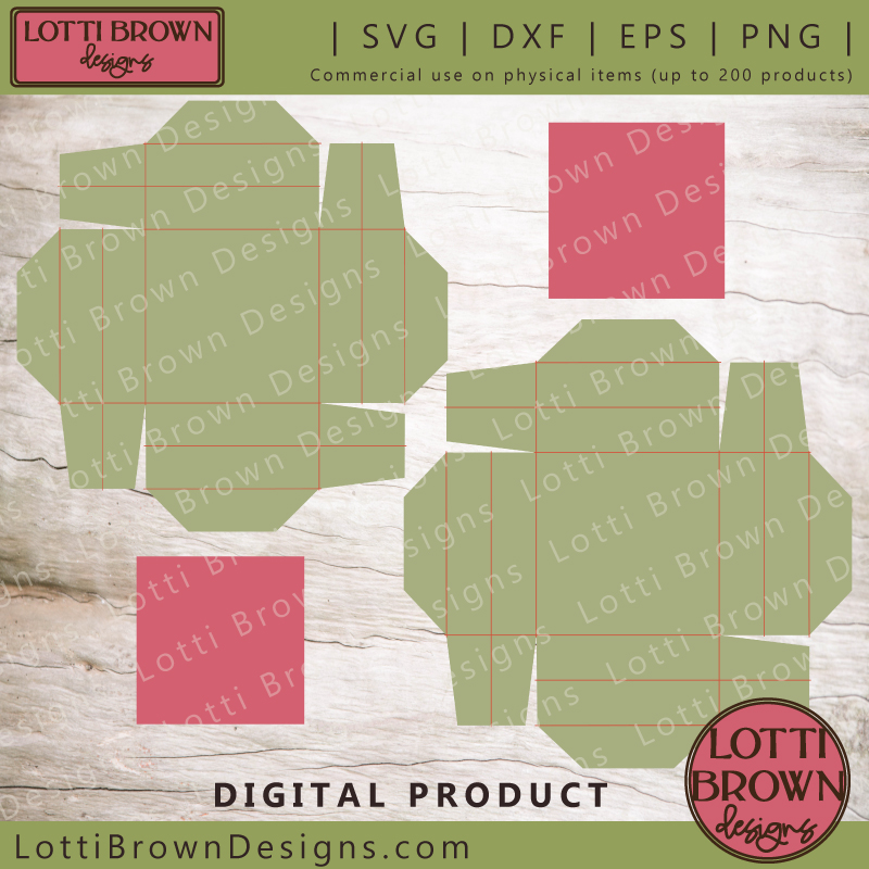 Gift box SVG template - DXF, EPS, PNG