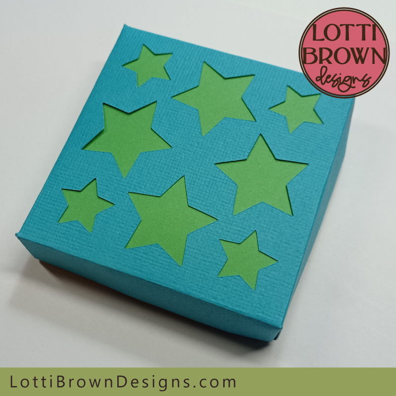 Gift box template with stars design