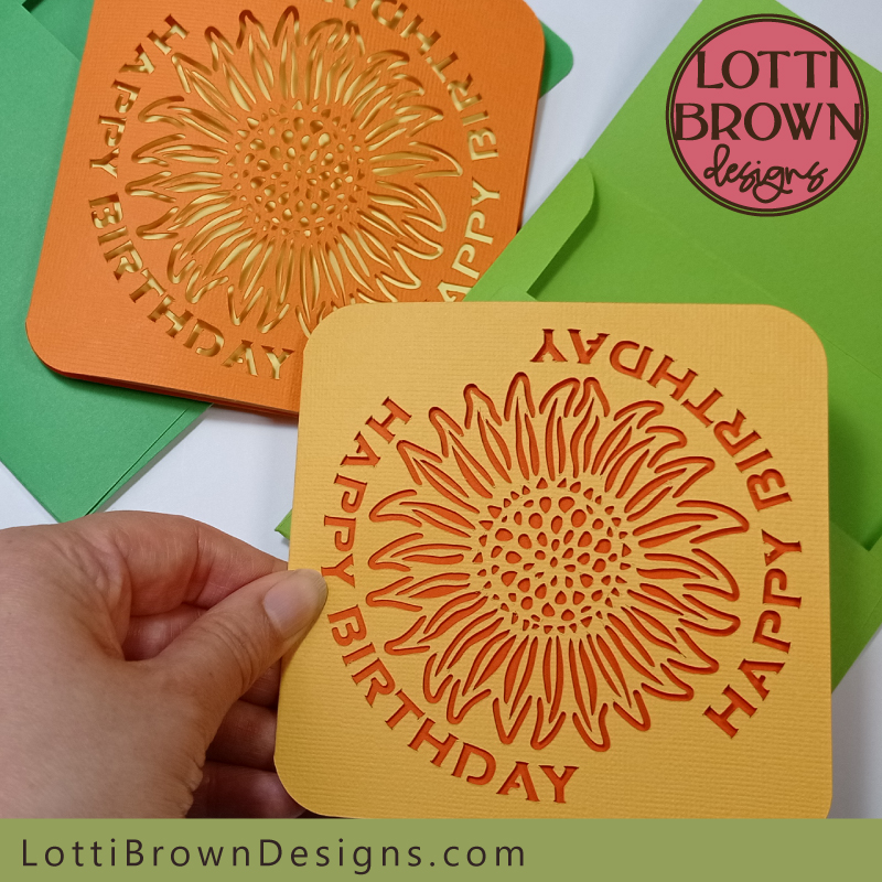 sunflower birthday card template