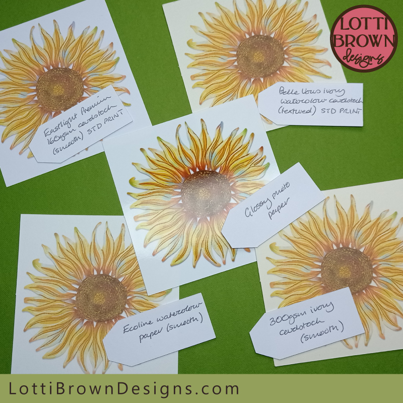 Sunflower artwork cardstock test for print and cut