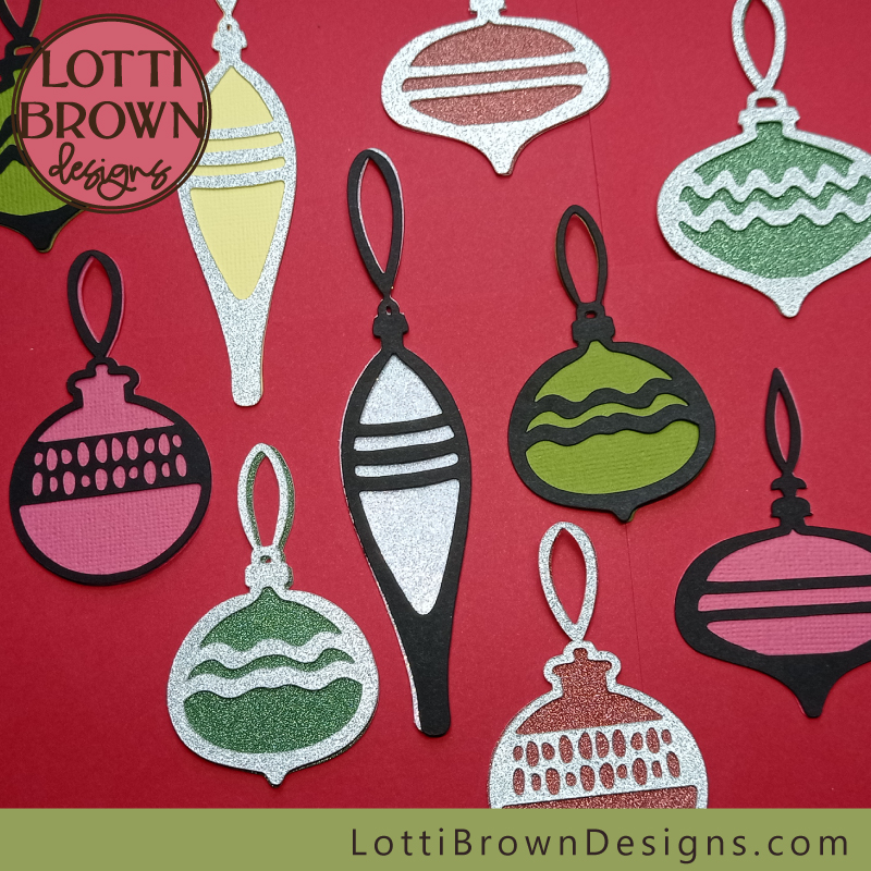 Papercraft Christmas ornaments made with Cricut