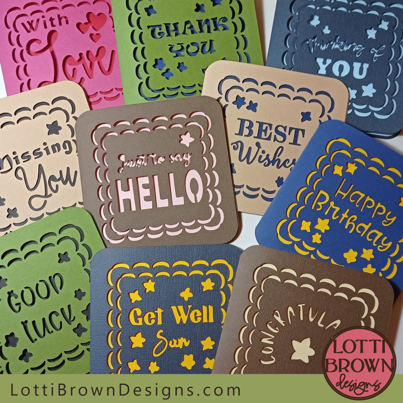 Greeting card templates by Lotti Brown Designs