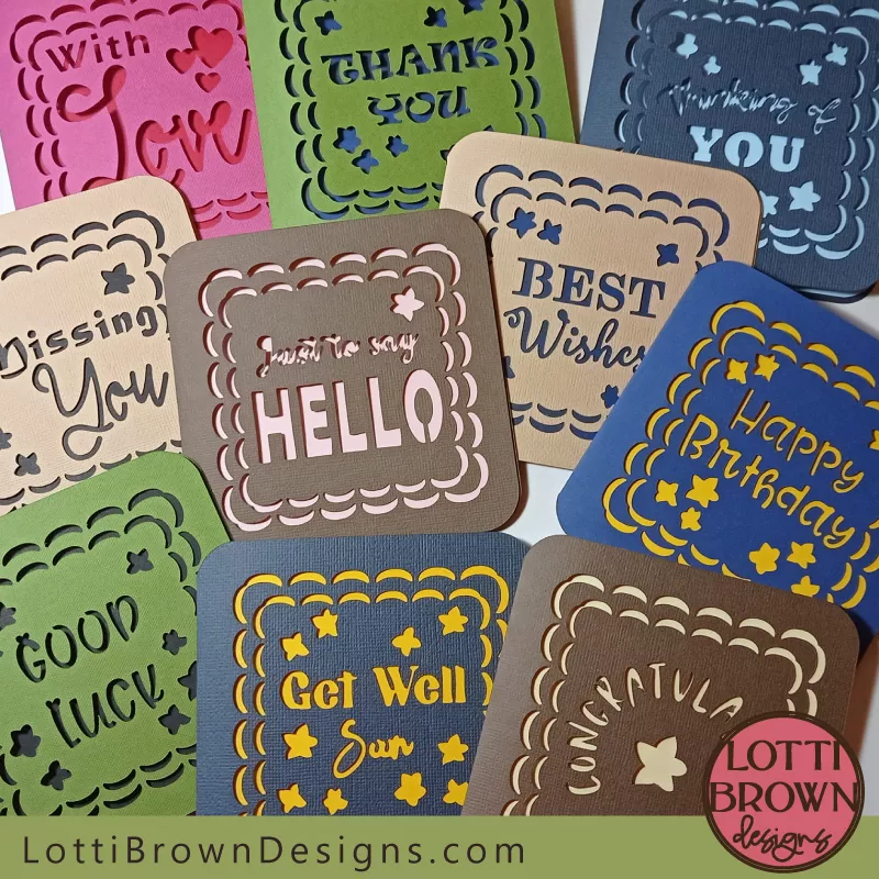 Cardmaking templates for Cricut and other cutting machines