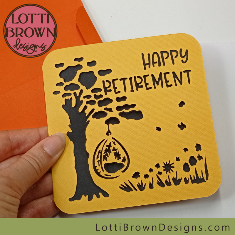 Retirement card SVG template