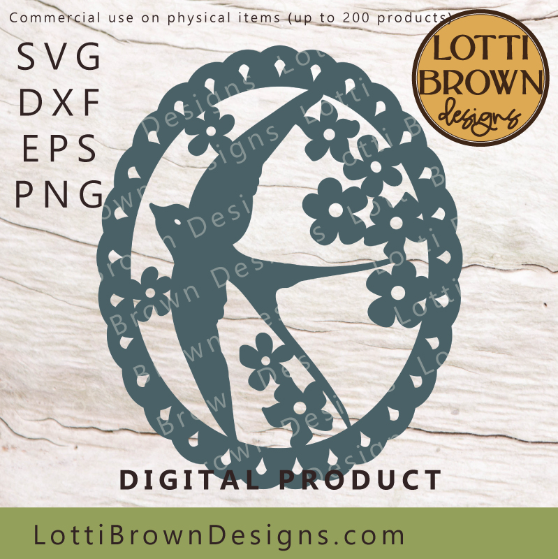 swallow paper decoration SVG