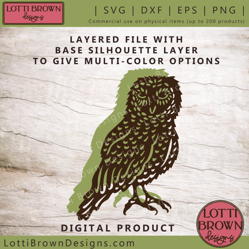 Sweet Owl layered SVG