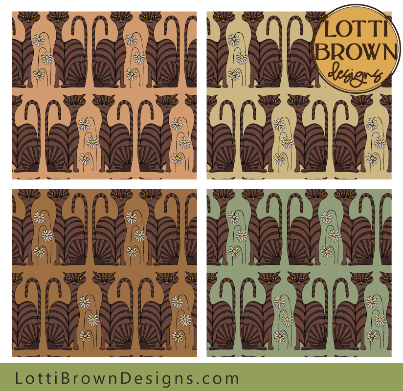 Tabby cat fabrics - soft colors