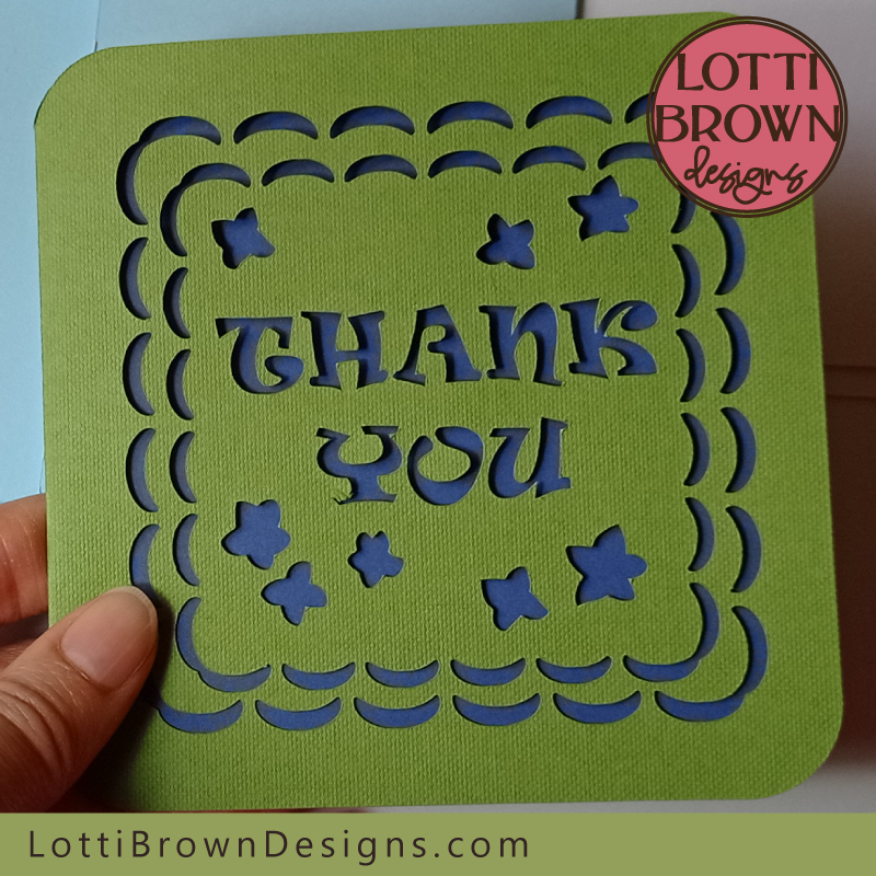 Simple thank you card SVG file - man friendly