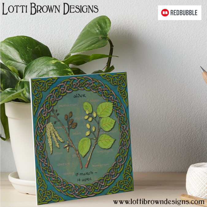 Celtic tree calendar alder art print