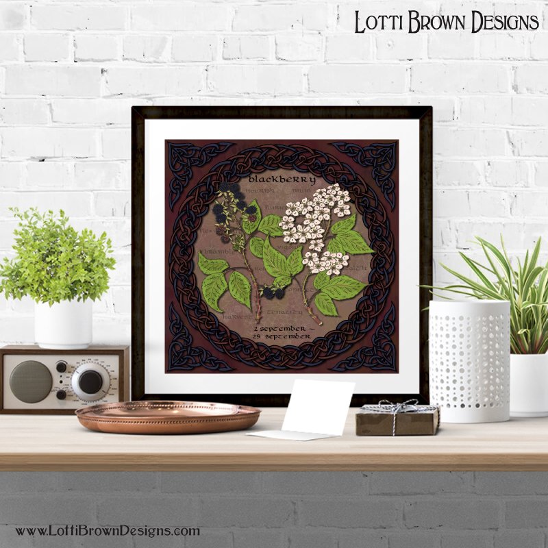 Bramble tree calendar art, framed