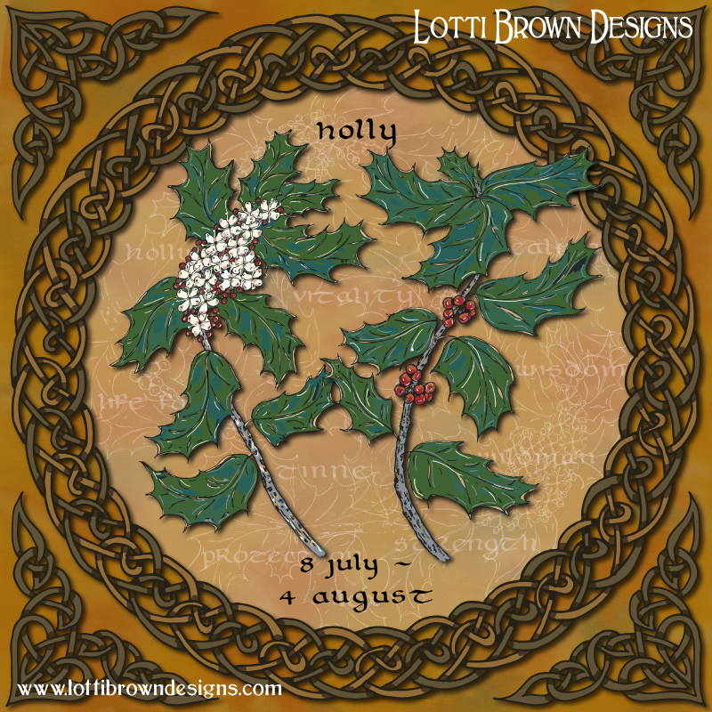 Holly Celtic tree calendar art