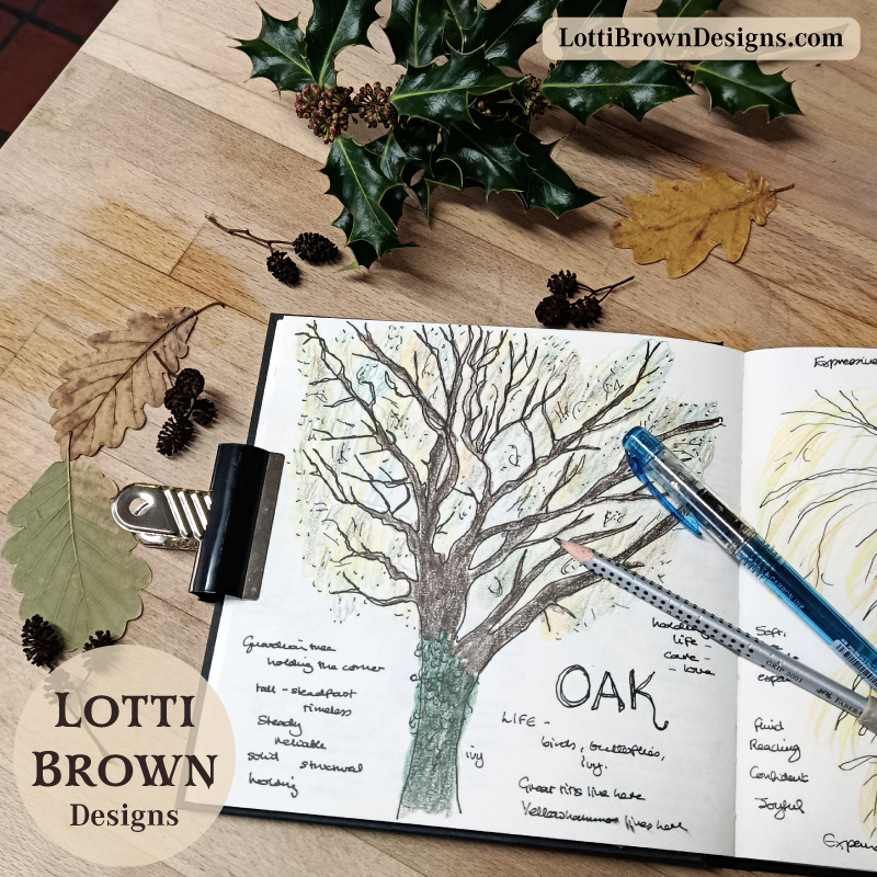 Trees journaling oak - extract from my personal nature journal