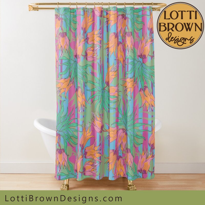 Tropical shower curtain