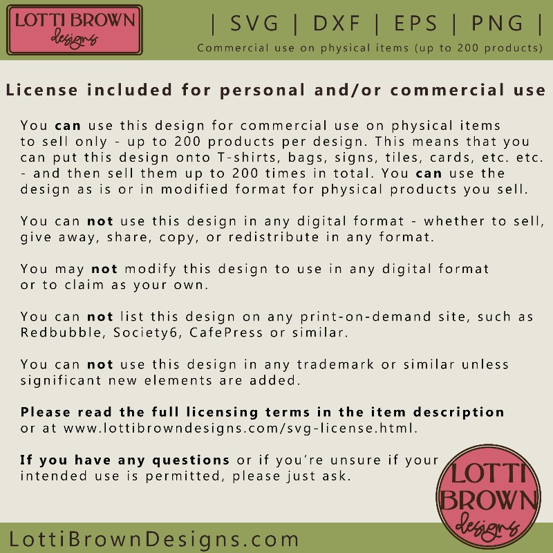 SVG license for personal or commercial use