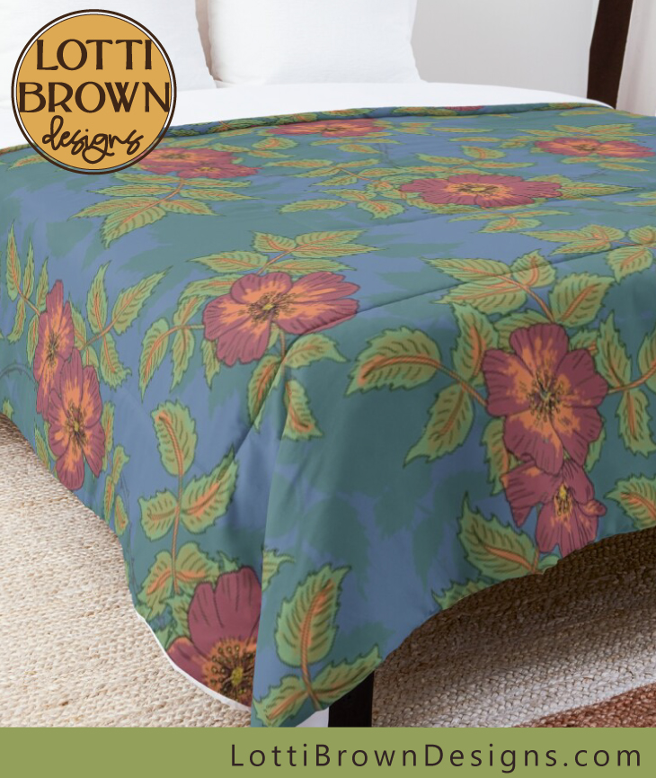Dog rose comforter