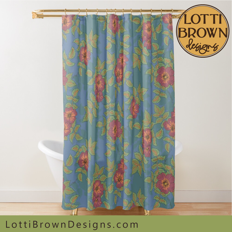 Wild rose shower curtain