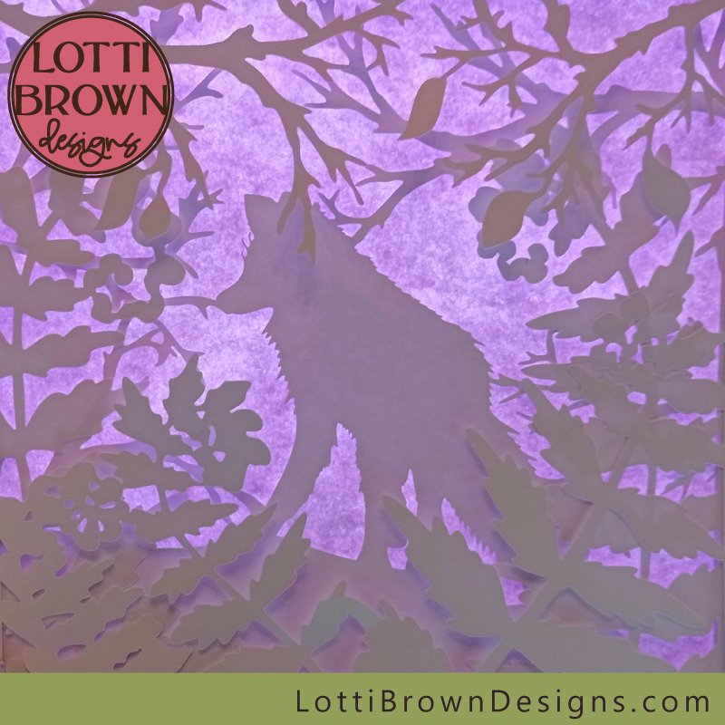 Woodland Fox shadow box as light box