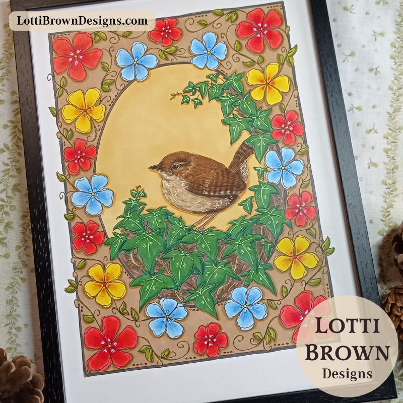 Wren art print by Lotti Brown