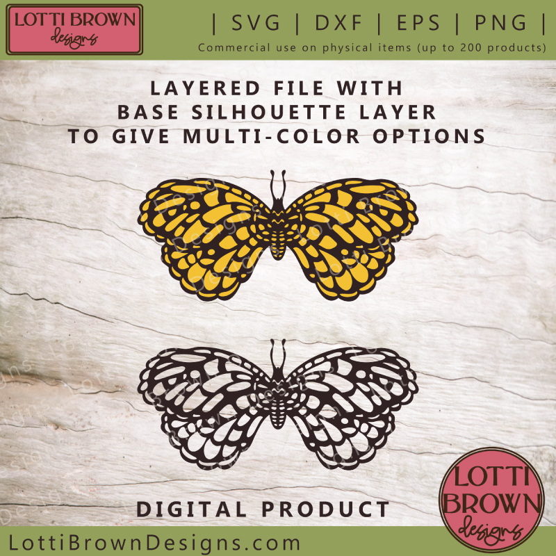 Yellow butterfly SVG file